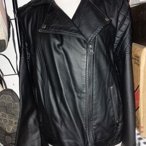 Simply Styled By Sears Women's Black Leather Jacket